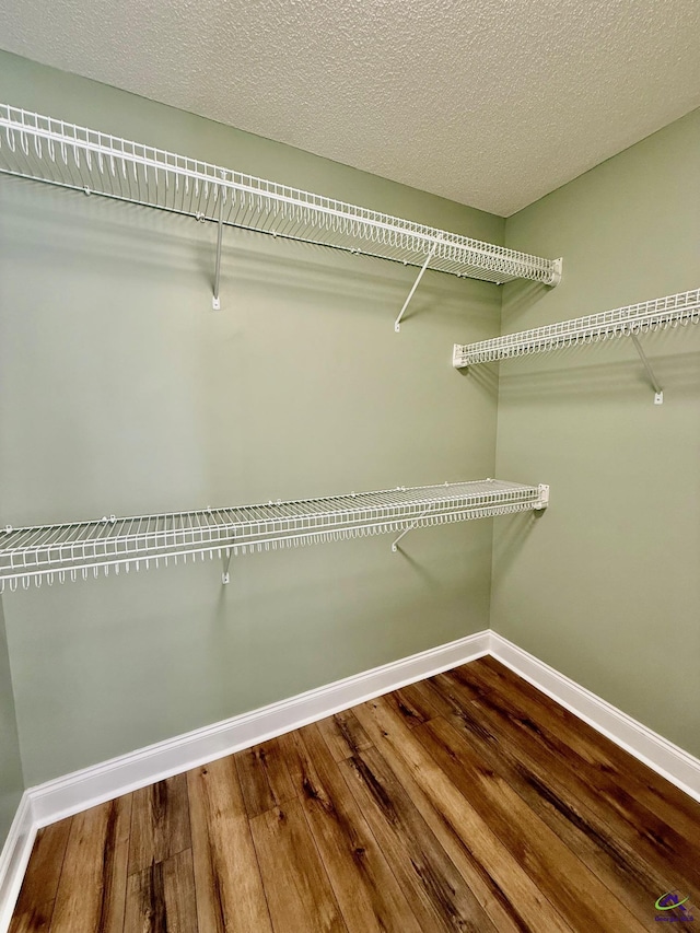 spacious closet featuring hardwood / wood-style flooring