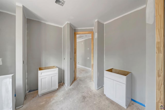 hallway with ornamental molding