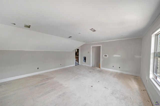 interior space featuring vaulted ceiling