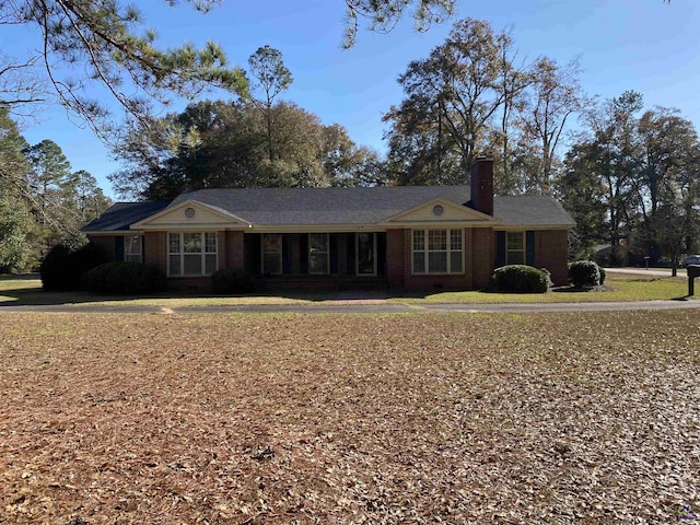 view of single story home