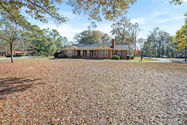 view of single story home