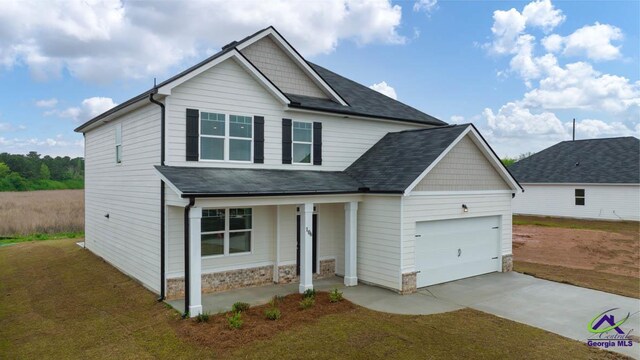 view of front of property featuring covered porch