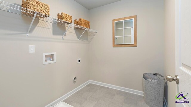 laundry room with washer hookup and hookup for an electric dryer