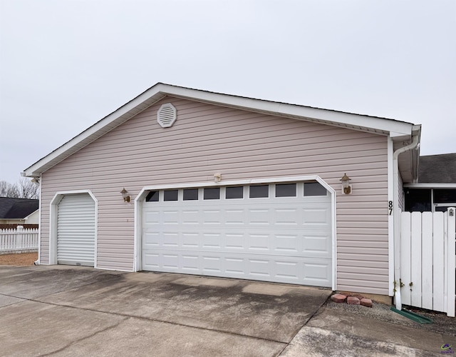 view of garage