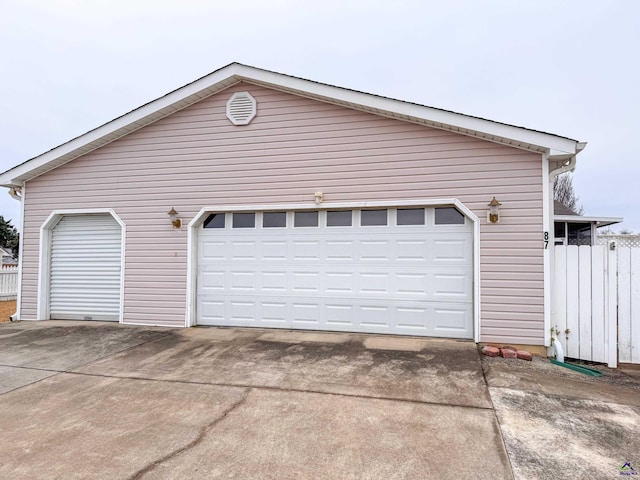 view of garage