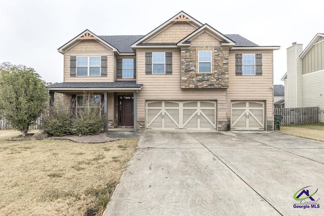 view of front of house with a garage