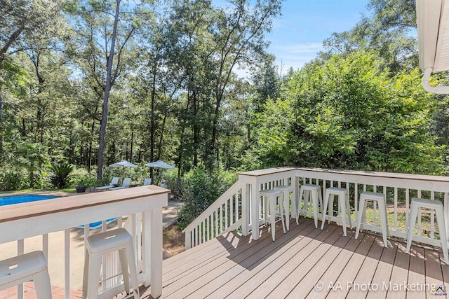 view of wooden deck