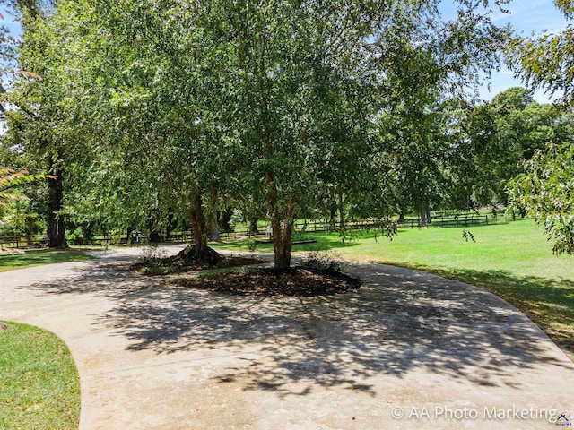 view of home's community with a yard