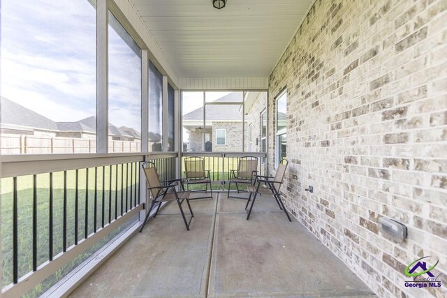 view of unfurnished sunroom