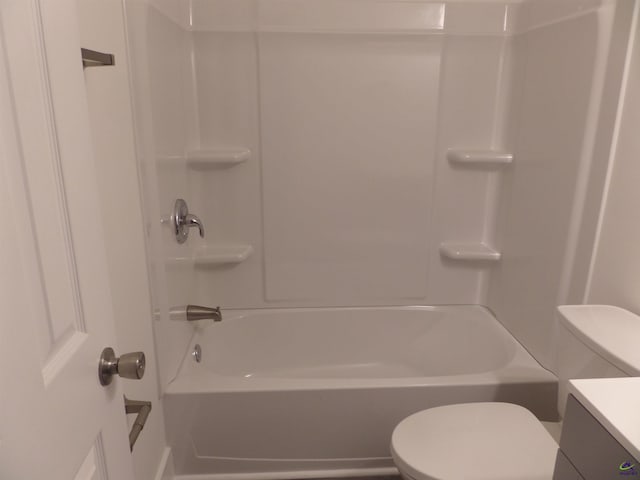 full bathroom featuring vanity, toilet, and shower / bath combination