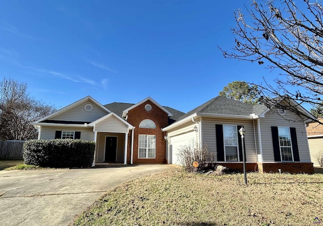 ranch-style home with a garage