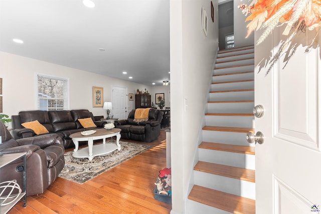 living room featuring hardwood / wood-style floors