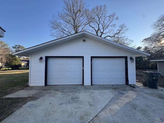 view of garage