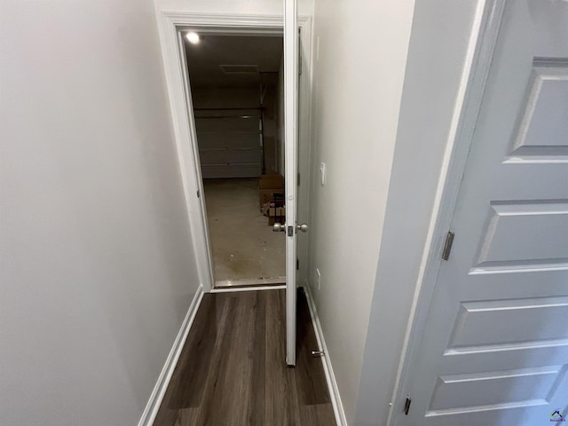 hall featuring dark hardwood / wood-style floors