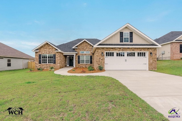 craftsman-style house with a front lawn