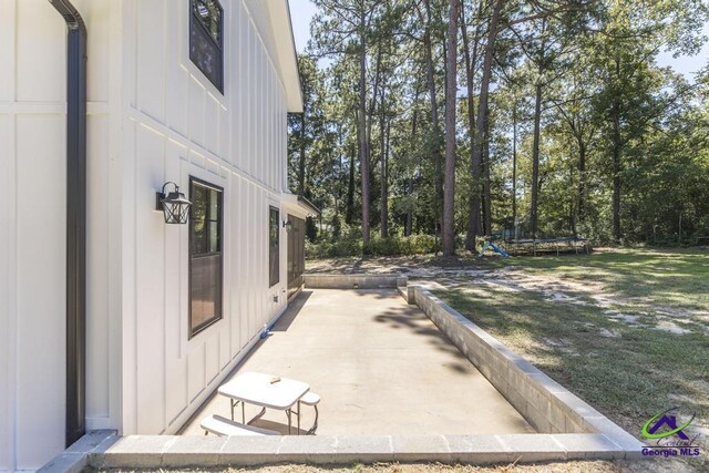 exterior space with a trampoline