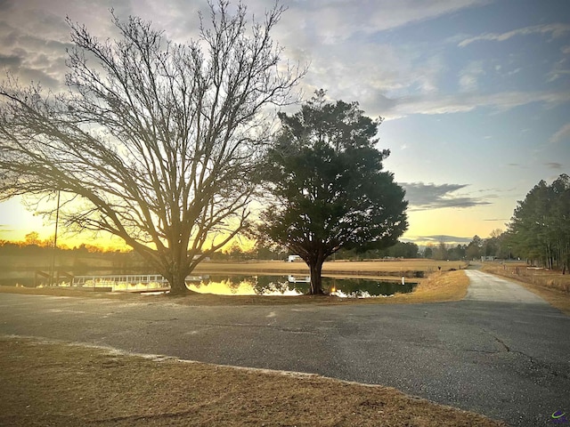 view of road featuring a water view