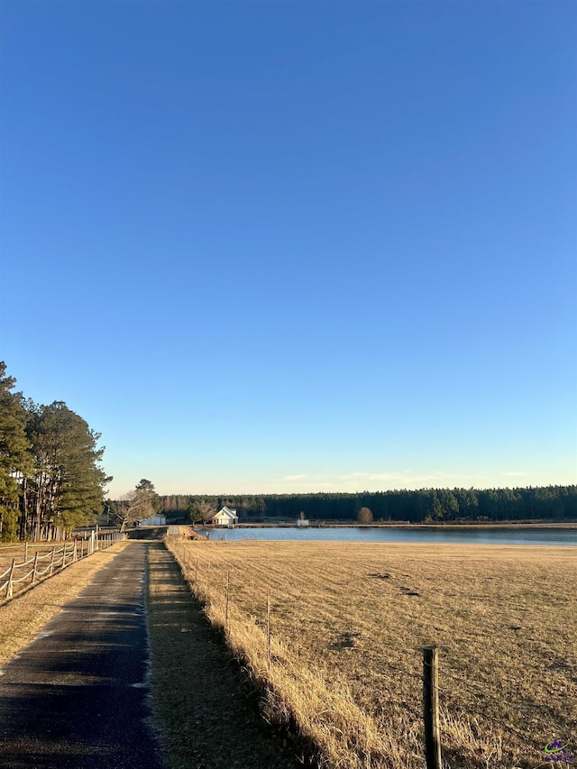 property view of water featuring a rural view