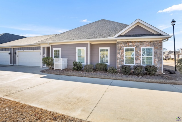 view of front of property featuring a garage