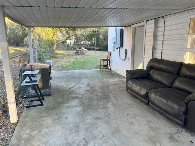 view of patio with an outdoor living space