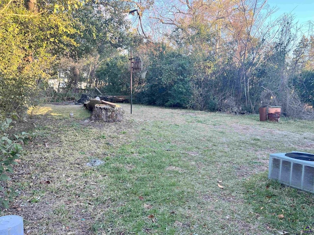 view of yard featuring cooling unit