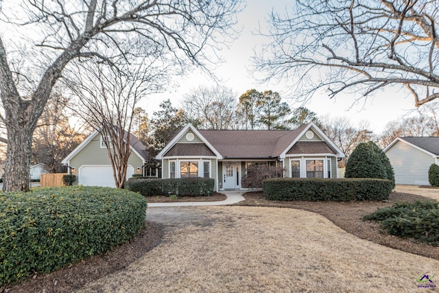 view of front of house with a garage