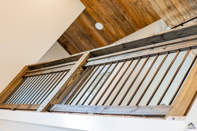 details with wood ceiling