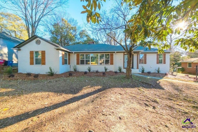 view of single story home