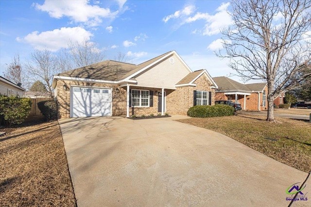 view of front facade with a garage