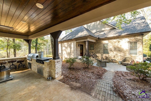 view of patio / terrace with a grill and area for grilling