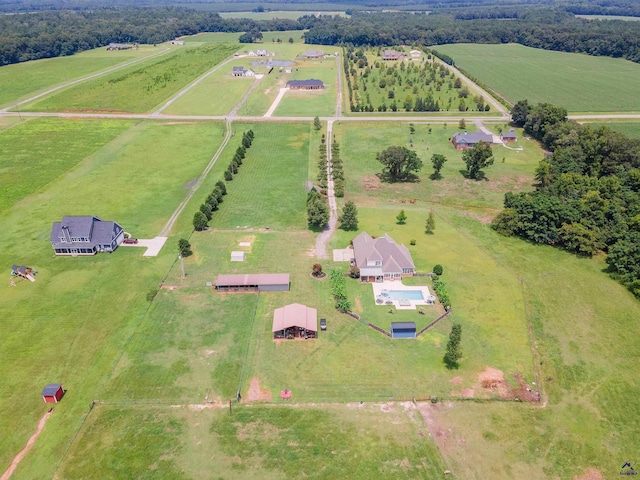 bird's eye view with a rural view