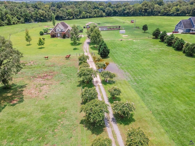 bird's eye view featuring a rural view