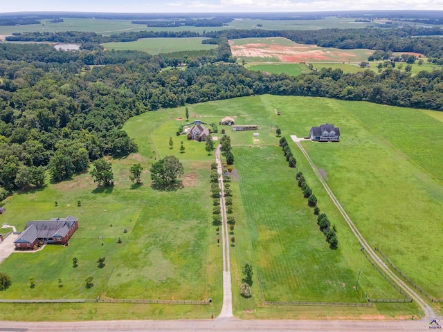 aerial view with a rural view