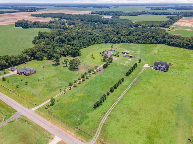 aerial view with a rural view