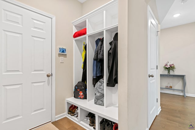 mudroom featuring light hardwood / wood-style floors