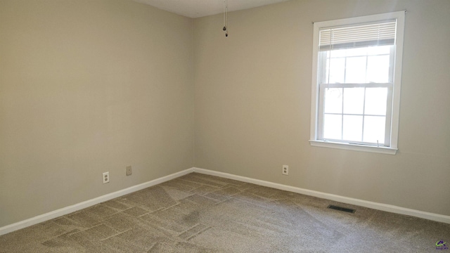 carpeted spare room featuring a healthy amount of sunlight