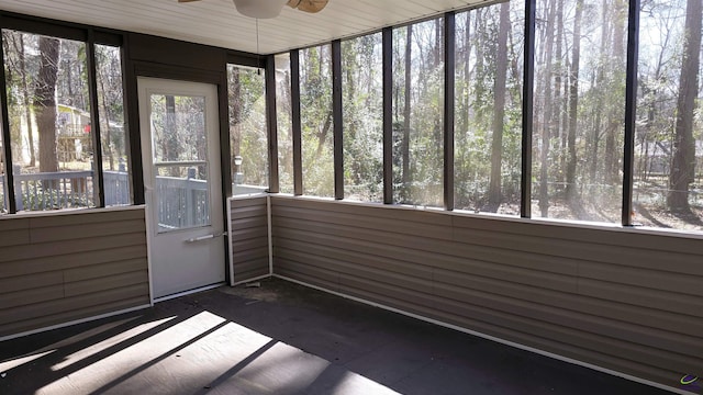 view of unfurnished sunroom