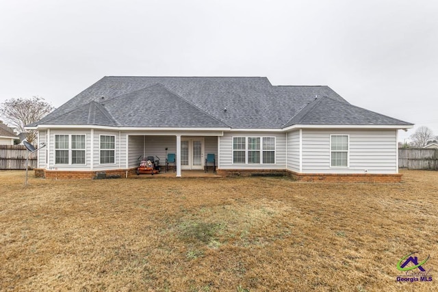 306 Lovorn Cir, Warner Robins, GA 31088 - rear view of house featuring french doors and a shingled roof