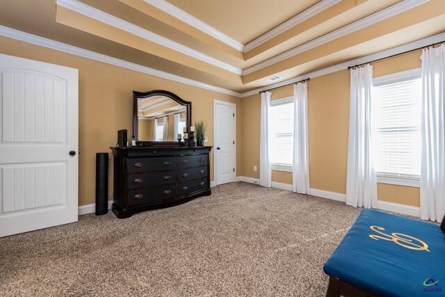 105 Reflection Dr, Bonaire, GA 31005 - living area featuring crown molding, a raised ceiling, and carpet flooring
