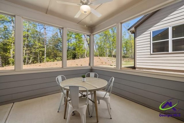 223 Flat Shoals Dr, Bonaire, GA 31005 - sunroom with ceiling fan