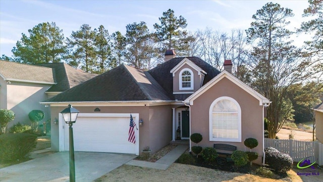 view of front of house with a garage