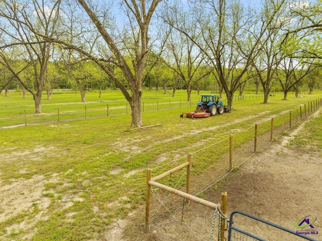 view of yard featuring a rural view