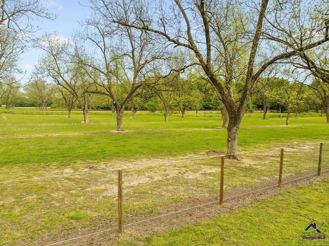 view of yard featuring a rural view