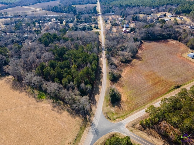 bird's eye view with a rural view