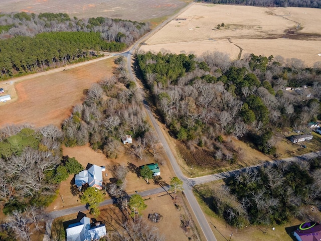 drone / aerial view with a rural view