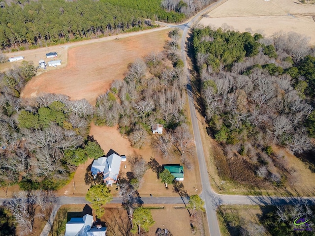 bird's eye view with a rural view