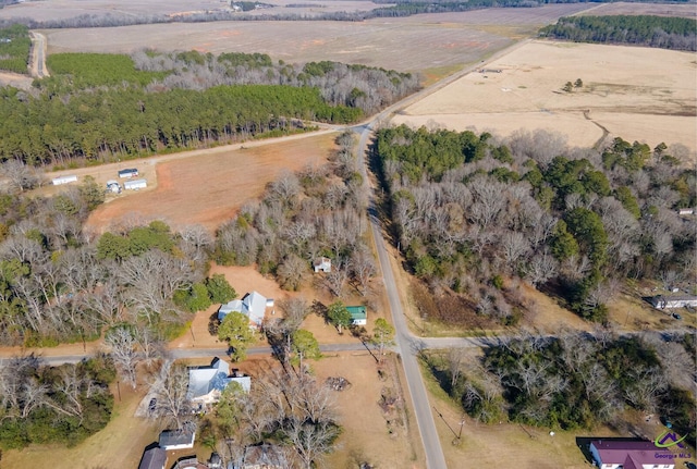 aerial view featuring a rural view