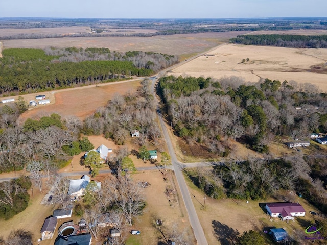 aerial view with a rural view