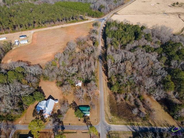 bird's eye view featuring a rural view