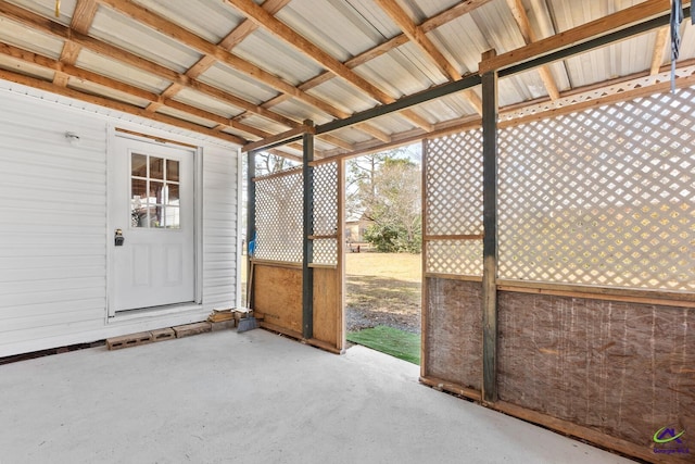 view of unfurnished sunroom